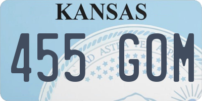 KS license plate 455GOM