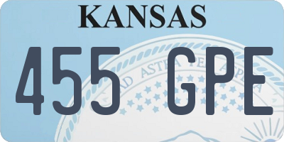 KS license plate 455GPE