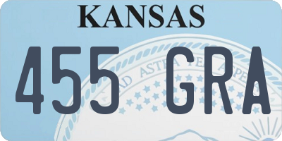 KS license plate 455GRA