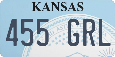 KS license plate 455GRL