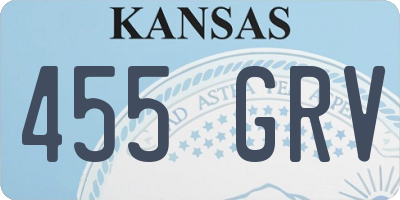 KS license plate 455GRV