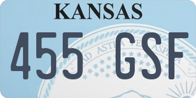 KS license plate 455GSF