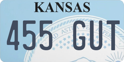 KS license plate 455GUT