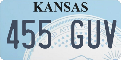 KS license plate 455GUV