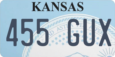 KS license plate 455GUX