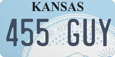 KS license plate 455GUY