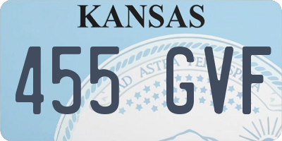 KS license plate 455GVF