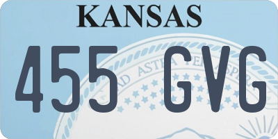 KS license plate 455GVG