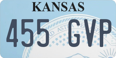 KS license plate 455GVP