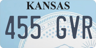 KS license plate 455GVR