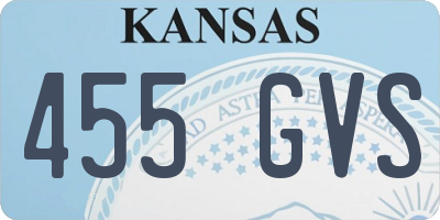 KS license plate 455GVS