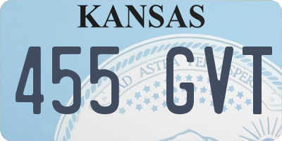 KS license plate 455GVT