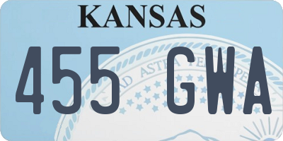 KS license plate 455GWA