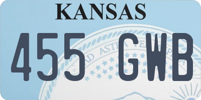 KS license plate 455GWB