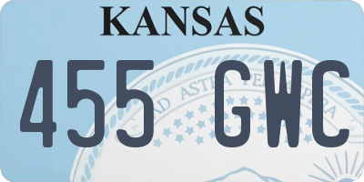 KS license plate 455GWC