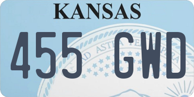 KS license plate 455GWD