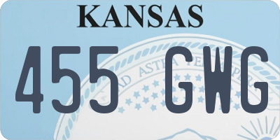 KS license plate 455GWG