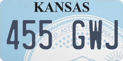 KS license plate 455GWJ