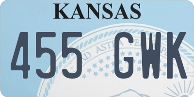 KS license plate 455GWK