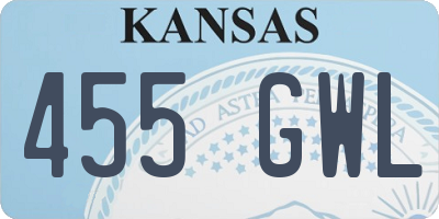 KS license plate 455GWL