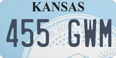 KS license plate 455GWM