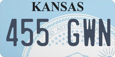 KS license plate 455GWN