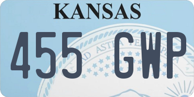 KS license plate 455GWP