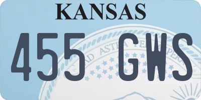 KS license plate 455GWS