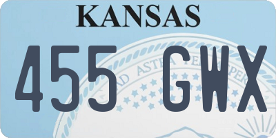 KS license plate 455GWX