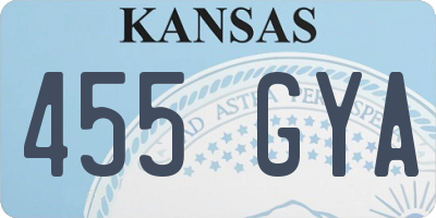 KS license plate 455GYA