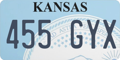 KS license plate 455GYX