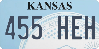 KS license plate 455HEH