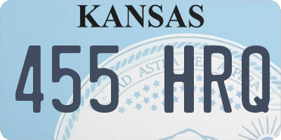 KS license plate 455HRQ