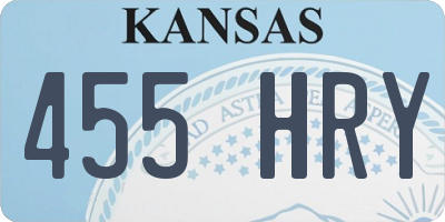 KS license plate 455HRY