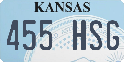KS license plate 455HSG