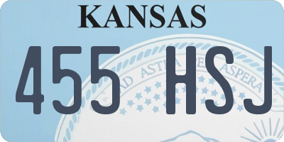 KS license plate 455HSJ