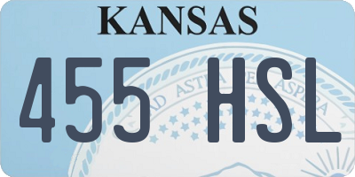 KS license plate 455HSL
