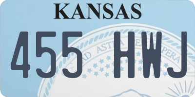 KS license plate 455HWJ