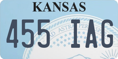 KS license plate 455IAG