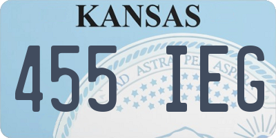 KS license plate 455IEG