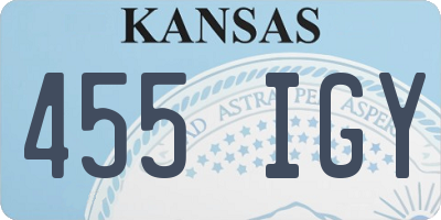 KS license plate 455IGY