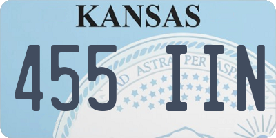 KS license plate 455IIN