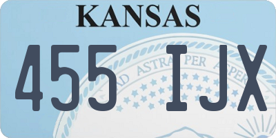 KS license plate 455IJX