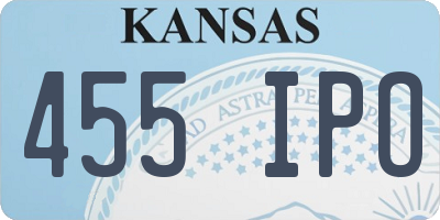 KS license plate 455IPO