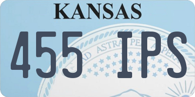 KS license plate 455IPS