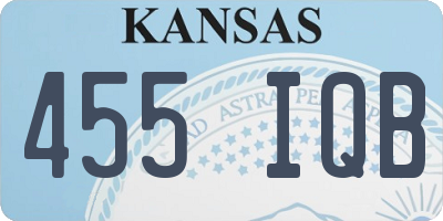 KS license plate 455IQB