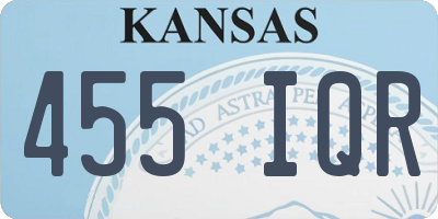 KS license plate 455IQR