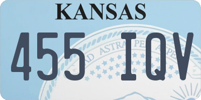 KS license plate 455IQV