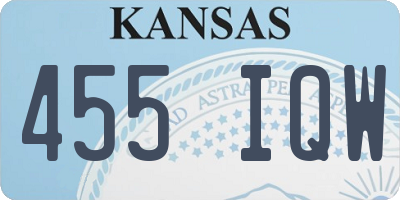 KS license plate 455IQW
