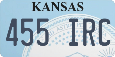 KS license plate 455IRC